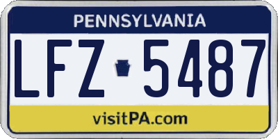 PA license plate LFZ5487