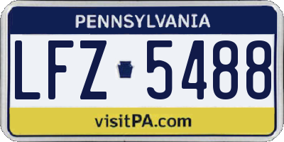 PA license plate LFZ5488