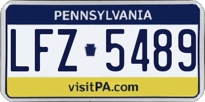 PA license plate LFZ5489