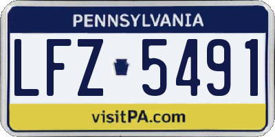 PA license plate LFZ5491