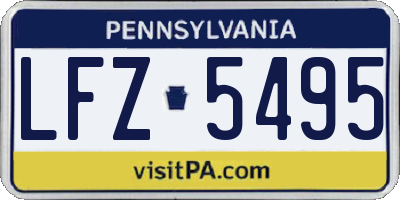 PA license plate LFZ5495