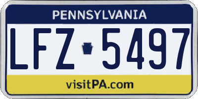 PA license plate LFZ5497