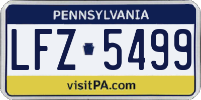 PA license plate LFZ5499
