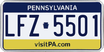 PA license plate LFZ5501