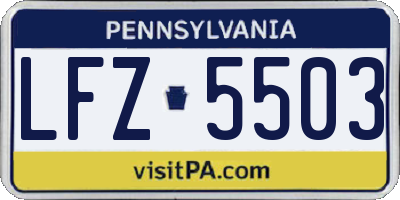PA license plate LFZ5503