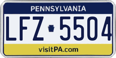 PA license plate LFZ5504