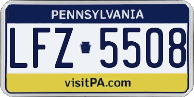 PA license plate LFZ5508