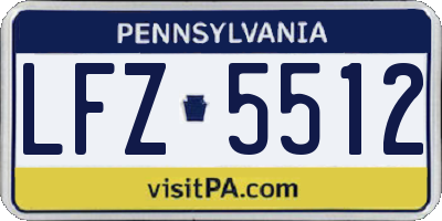 PA license plate LFZ5512