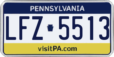 PA license plate LFZ5513
