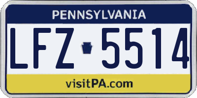 PA license plate LFZ5514