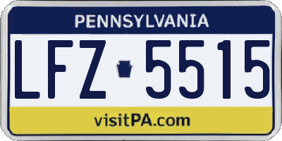 PA license plate LFZ5515