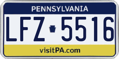 PA license plate LFZ5516