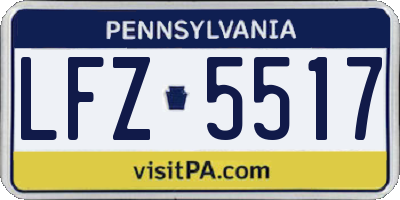 PA license plate LFZ5517