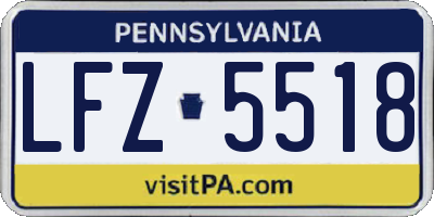 PA license plate LFZ5518