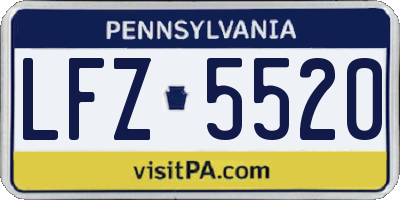 PA license plate LFZ5520
