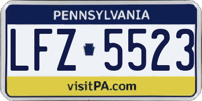 PA license plate LFZ5523