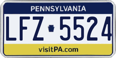 PA license plate LFZ5524