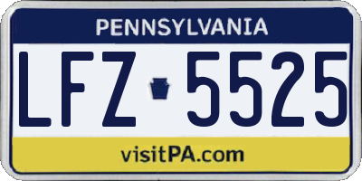 PA license plate LFZ5525