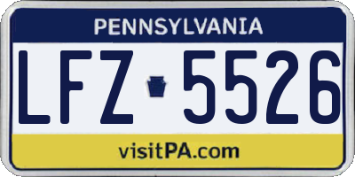 PA license plate LFZ5526