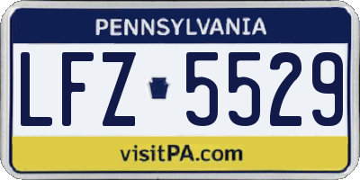 PA license plate LFZ5529