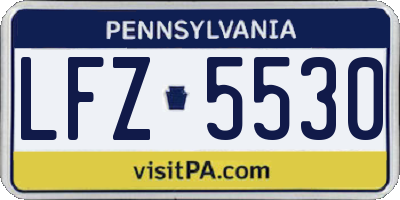 PA license plate LFZ5530