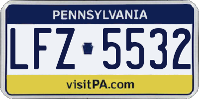 PA license plate LFZ5532