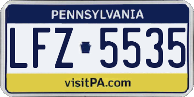 PA license plate LFZ5535