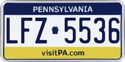 PA license plate LFZ5536