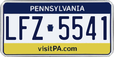 PA license plate LFZ5541