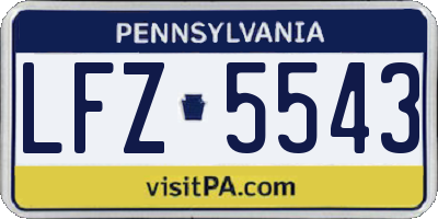PA license plate LFZ5543