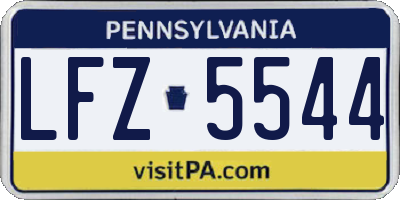 PA license plate LFZ5544