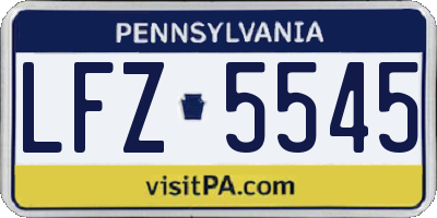 PA license plate LFZ5545