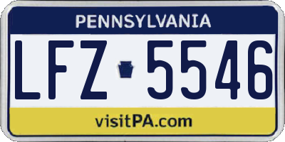 PA license plate LFZ5546
