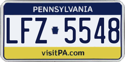 PA license plate LFZ5548