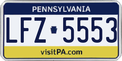 PA license plate LFZ5553