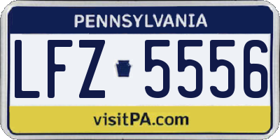 PA license plate LFZ5556