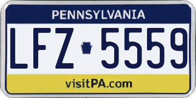 PA license plate LFZ5559