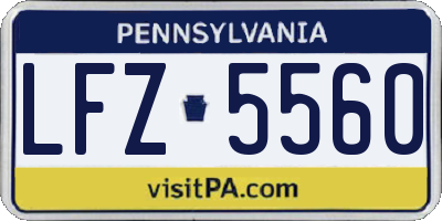 PA license plate LFZ5560