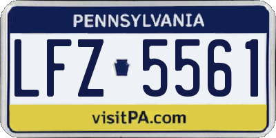 PA license plate LFZ5561