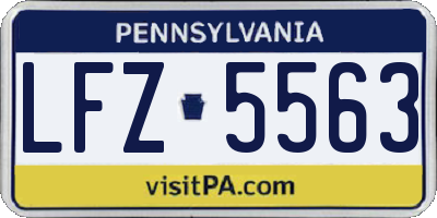 PA license plate LFZ5563