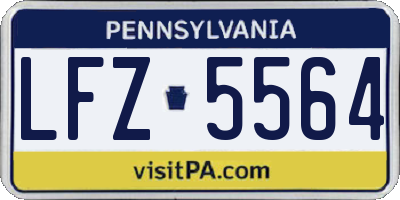 PA license plate LFZ5564