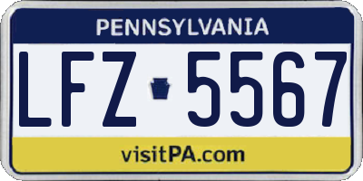 PA license plate LFZ5567