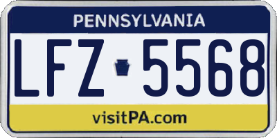 PA license plate LFZ5568