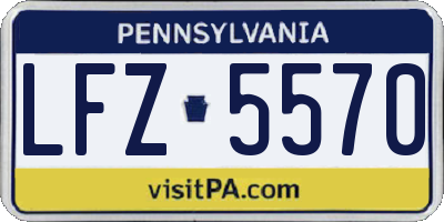 PA license plate LFZ5570