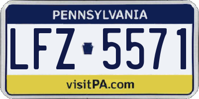 PA license plate LFZ5571