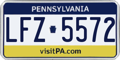 PA license plate LFZ5572