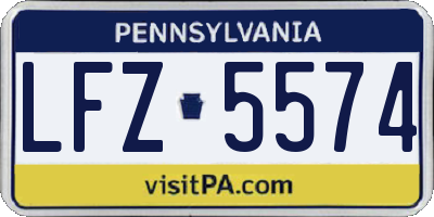 PA license plate LFZ5574