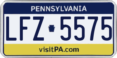 PA license plate LFZ5575