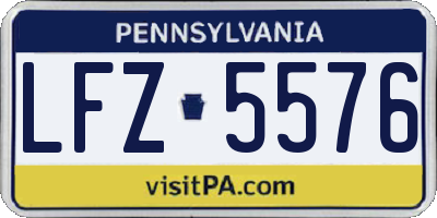 PA license plate LFZ5576