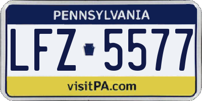 PA license plate LFZ5577